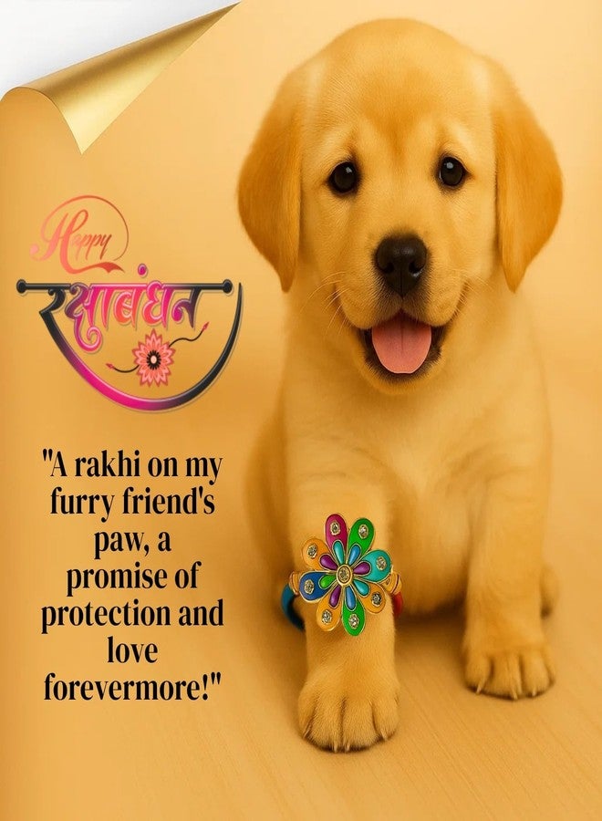 Western Era Stylish Pet Rakhi for Dog & Cat | Roli Chawal | Handcrafted Raksha Bandhan Gift for Your Furry Brother | Love, Tradition & Bonding | Designer Rakhi | Celebrate Pawsome Love (Style 32) - Image 4